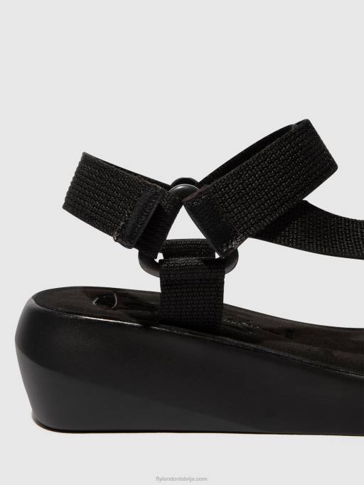 lv Fly London sievietes t-siksnu sandales brek840 melns 80JP581