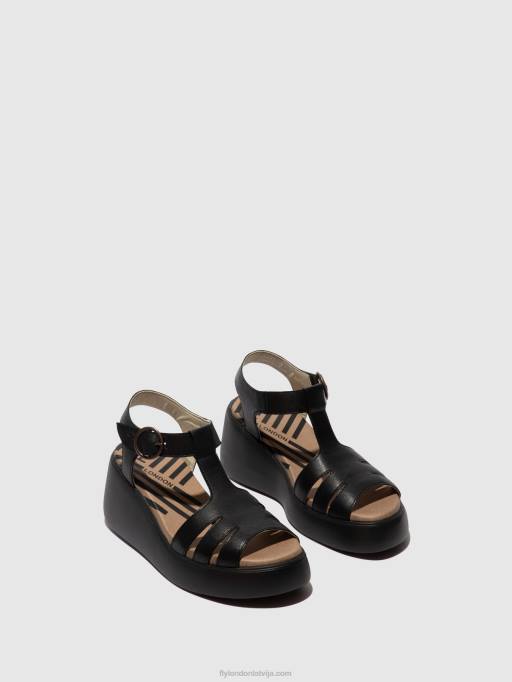 lv Fly London sievietes t-siksnu sandales duma955 melns 80JP413