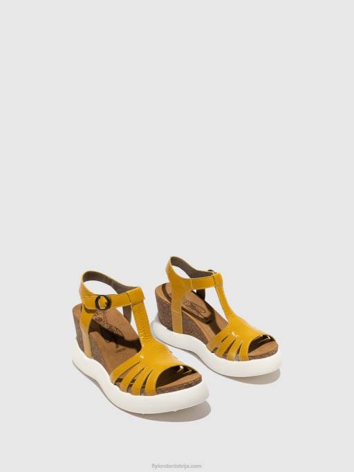 lv Fly London sievietes t-siksnu sandales gaita959 dzeltens 80JP410