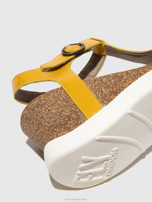 lv Fly London sievietes t-siksnu sandales gaita959 dzeltens 80JP410