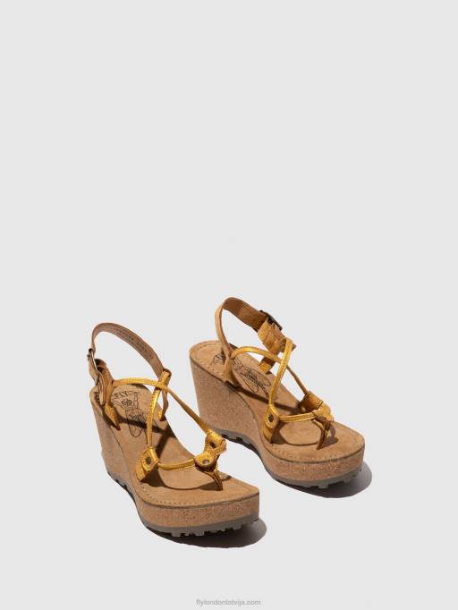lv Fly London sievietes t-siksnu sandales gosh dzeltens 80JP519