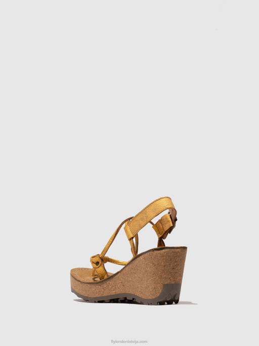 lv Fly London sievietes t-siksnu sandales gosh dzeltens 80JP519