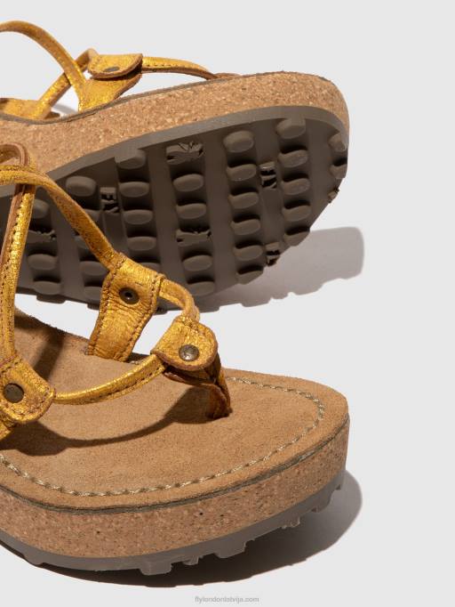 lv Fly London sievietes t-siksnu sandales gosh dzeltens 80JP519