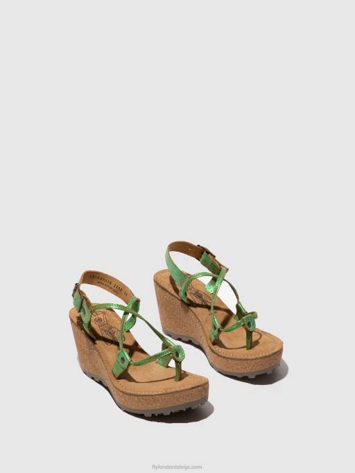 lv Fly London sievietes t-siksnu sandales gosh zaļš 80JP517