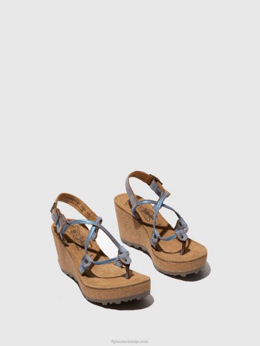 lv Fly London sievietes t-siksnu sandales gosh zils 80JP520