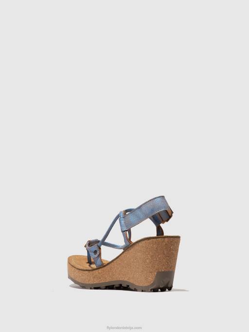 lv Fly London sievietes t-siksnu sandales gosh zils 80JP520