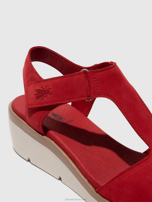 lv Fly London sievietes t-siksnu sandales nova932 lūpu krāsa sarkana 80JP403