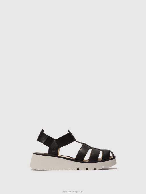 lv Fly London sievietes t-siksnu sandales pefi429 melns 80JP404