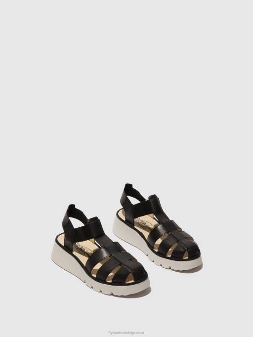lv Fly London sievietes t-siksnu sandales pefi429 melns 80JP404