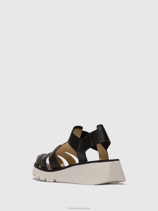 lv Fly London sievietes t-siksnu sandales pefi429 melns 80JP404