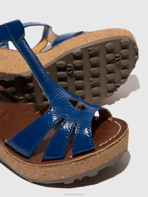 lv Fly London sievietes t-siksnu sandales zelta zils 80JP522