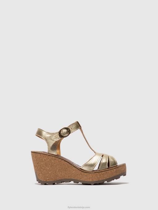 lv Fly London sievietes t-siksnu sandales zelts 80JP524