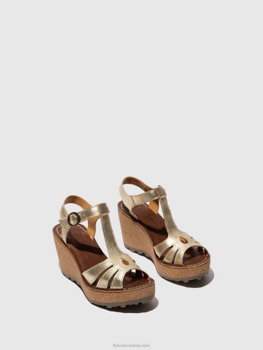 lv Fly London sievietes t-siksnu sandales zelts 80JP524