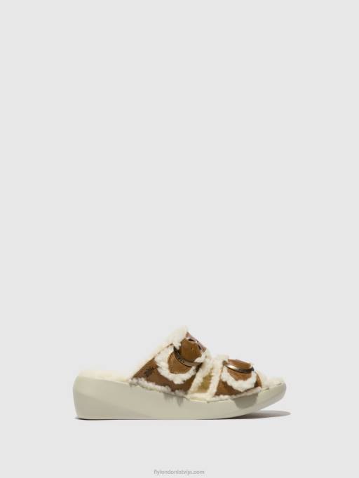 lv Fly London sievietes uzvelkamas sandales buga902 kamielis 80JP514