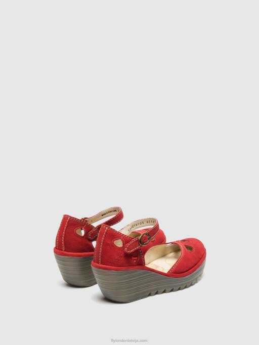 lv Fly London sievietes ķīļveida sandales juna lūpu krāsa sarkana 80JP617