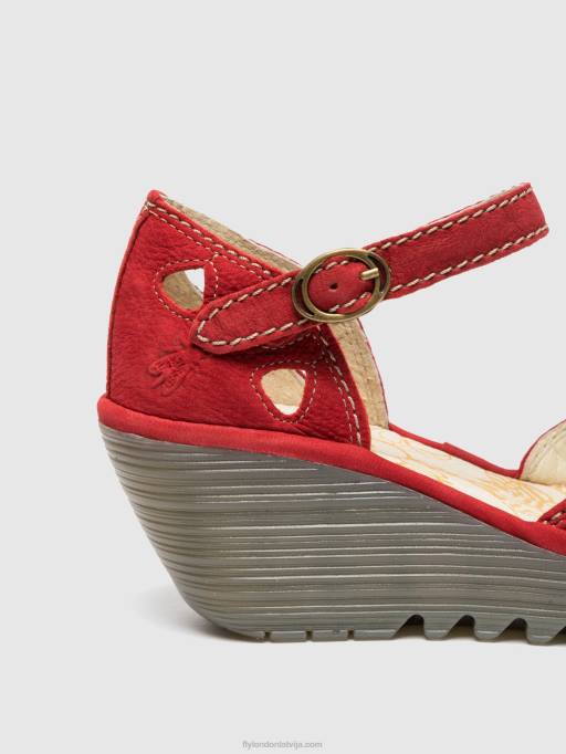lv Fly London sievietes ķīļveida sandales juna lūpu krāsa sarkana 80JP617