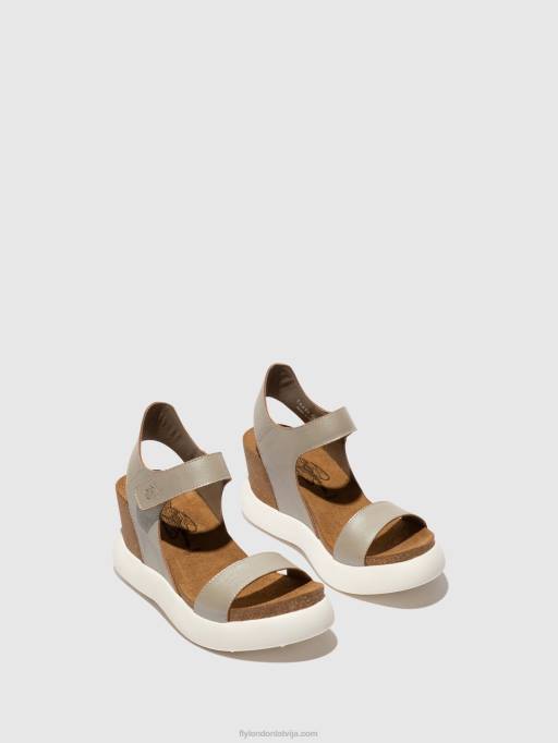 lv Fly London sievietes velcro sandales gogo967 Sudrabs 80JP400