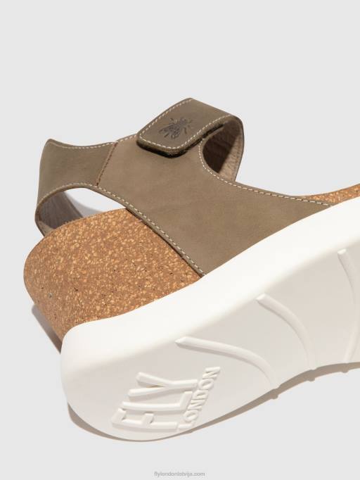 lv Fly London sievietes velcro sandales gogo967 haki 80JP398