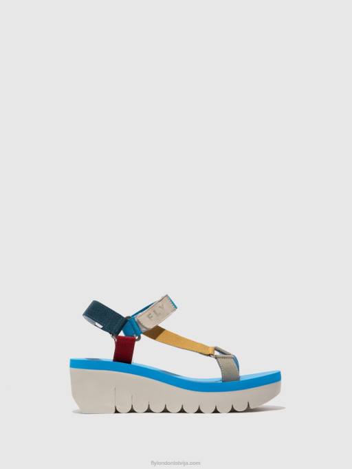 lv Fly London sievietes velcro sandales yefa726 Cupido multi (zilā krāsā) 80JP598