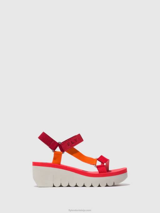 lv Fly London sievietes velcro sandales yefa726 multi (sarkans) 80JP529