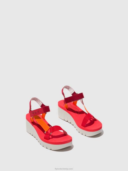 lv Fly London sievietes velcro sandales yefa726 multi (sarkans) 80JP529