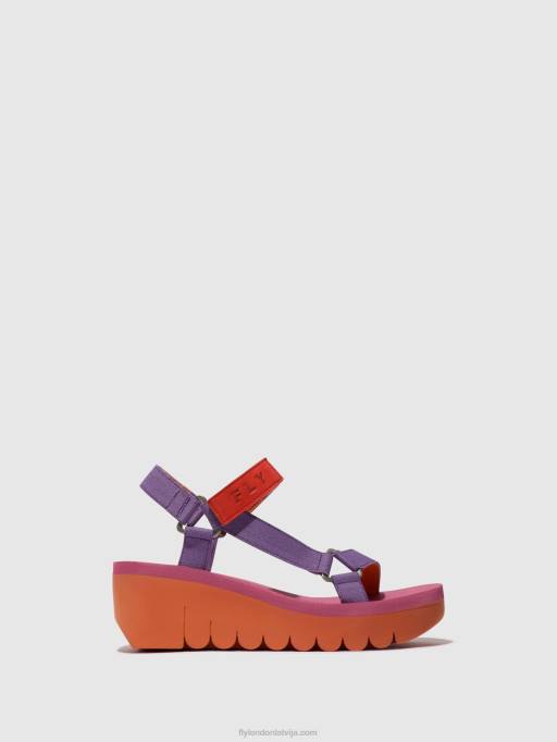lv Fly London sievietes velcro sandales yefa726 oranža/violeta (roze) 80JP396