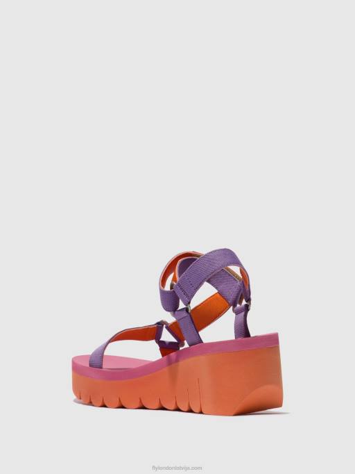 lv Fly London sievietes velcro sandales yefa726 oranža/violeta (roze) 80JP396