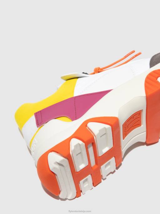 lv Fly London sievietes elastīgie trenažieri fian634 multi balts/dzeltens/fuchia 80JP773