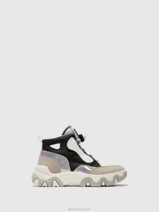 lv Fly London sievietes hi-top trenažieri feny633 daudz balts 80JP775