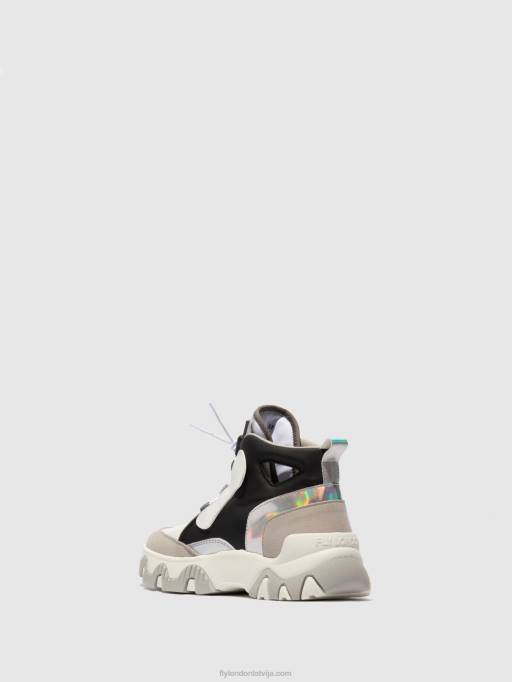 lv Fly London sievietes hi-top trenažieri feny633 daudz balts 80JP775
