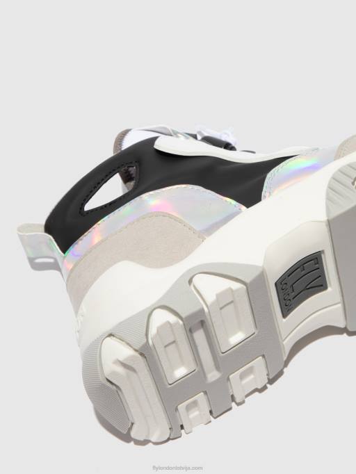 lv Fly London sievietes hi-top trenažieri feny633 daudz balts 80JP775
