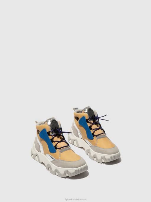 lv Fly London sievietes hi-top trenažieri feny633 persiku 80JP747