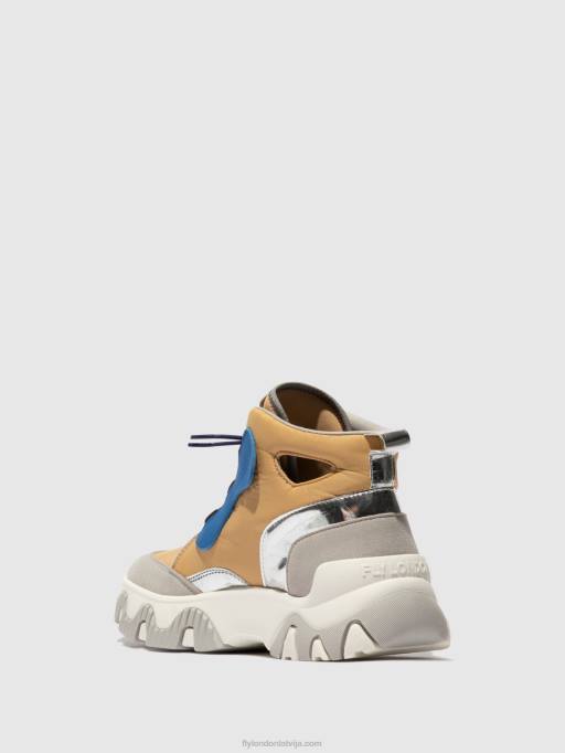 lv Fly London sievietes hi-top trenažieri feny633 persiku 80JP747