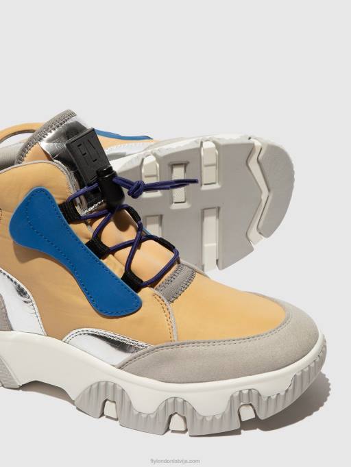 lv Fly London sievietes hi-top trenažieri feny633 persiku 80JP747