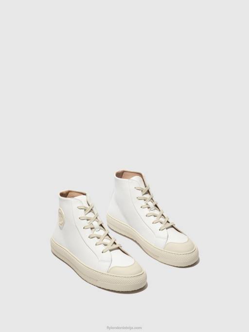 lv Fly London sievietes hi-top trenažieri topy586 balts 80JP729