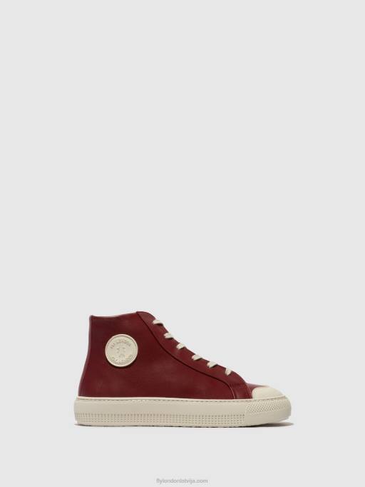 lv Fly London sievietes hi-top trenažieri topy586 bordo 80JP727
