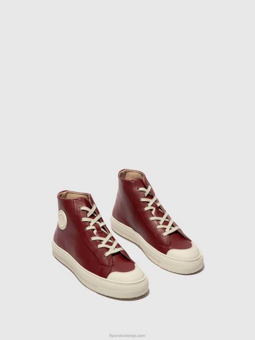 lv Fly London sievietes hi-top trenažieri topy586 bordo 80JP727