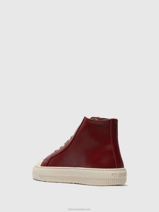 lv Fly London sievietes hi-top trenažieri topy586 bordo 80JP727