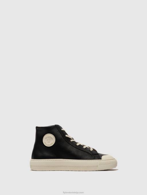 lv Fly London sievietes hi-top trenažieri topy586 melns 80JP726