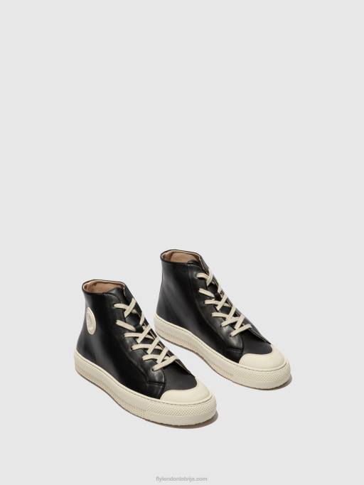 lv Fly London sievietes hi-top trenažieri topy586 melns 80JP726