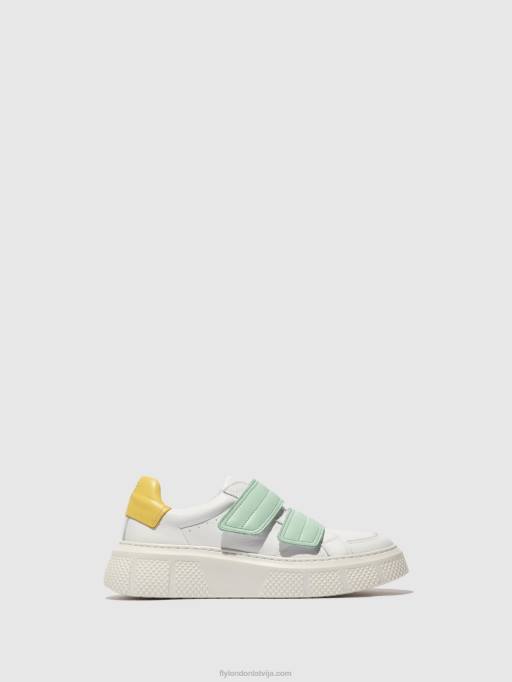 lv Fly London sievietes velcro trenažieri edda513 balts/mints/dzeltens 80JP755