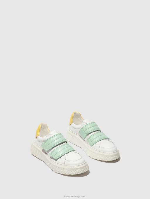 lv Fly London sievietes velcro trenažieri edda513 balts/mints/dzeltens 80JP755