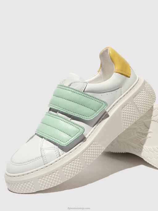 lv Fly London sievietes velcro trenažieri edda513 balts/mints/dzeltens 80JP755