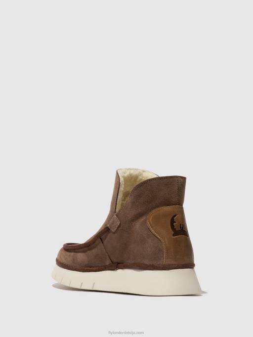 lv Fly London sievietes apaļas purngalas puszābaki coze348 taupe/kamielis 80JP84