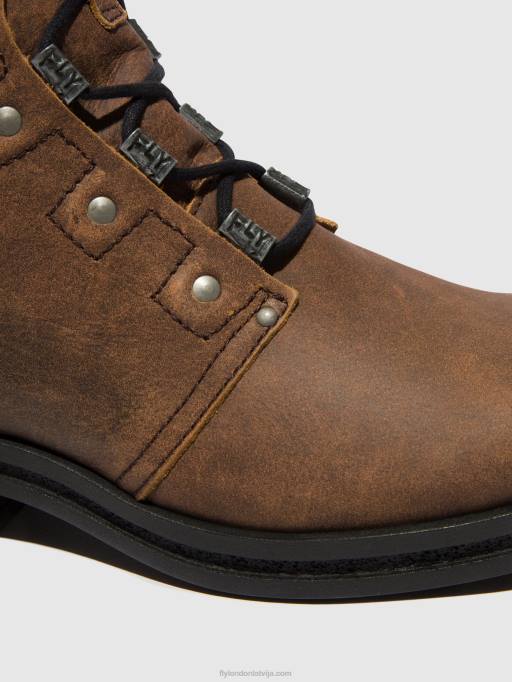 lv Fly London sievietes šņorzābaki puszābaki knot792 brūns 80JP98