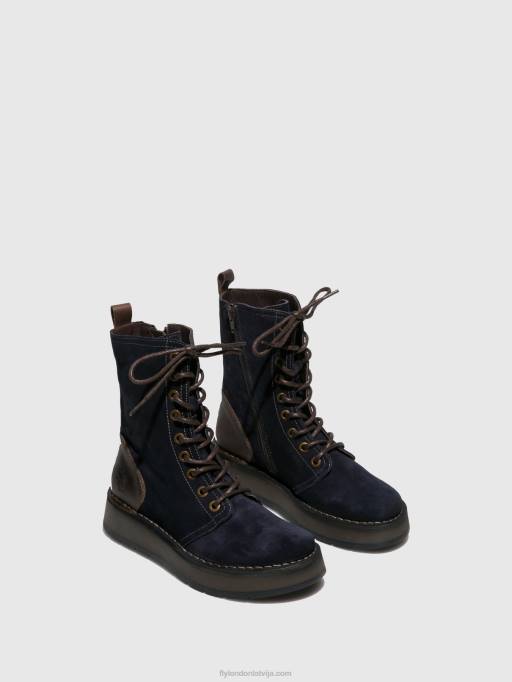 lv Fly London sievietes šņorzābaki puszābaki rami043 eļļas zamšāda/paklājs navy/dk.brown 80JP258