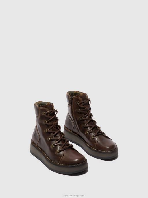 lv Fly London sievietes šņorzābaki puszābaki roxy094 dk. brūns 80JP88