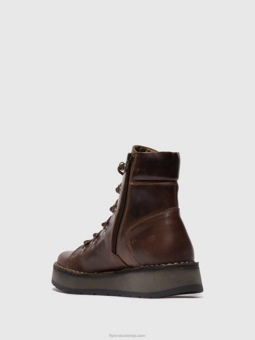 lv Fly London sievietes šņorzābaki puszābaki roxy094 dk. brūns 80JP88