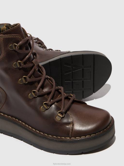 lv Fly London sievietes šņorzābaki puszābaki roxy094 dk. brūns 80JP88