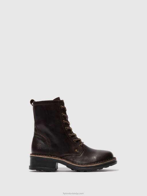 lv Fly London sievietes šņorzābaki puszābaki thor035 paklājs dk. brūns 80JP245